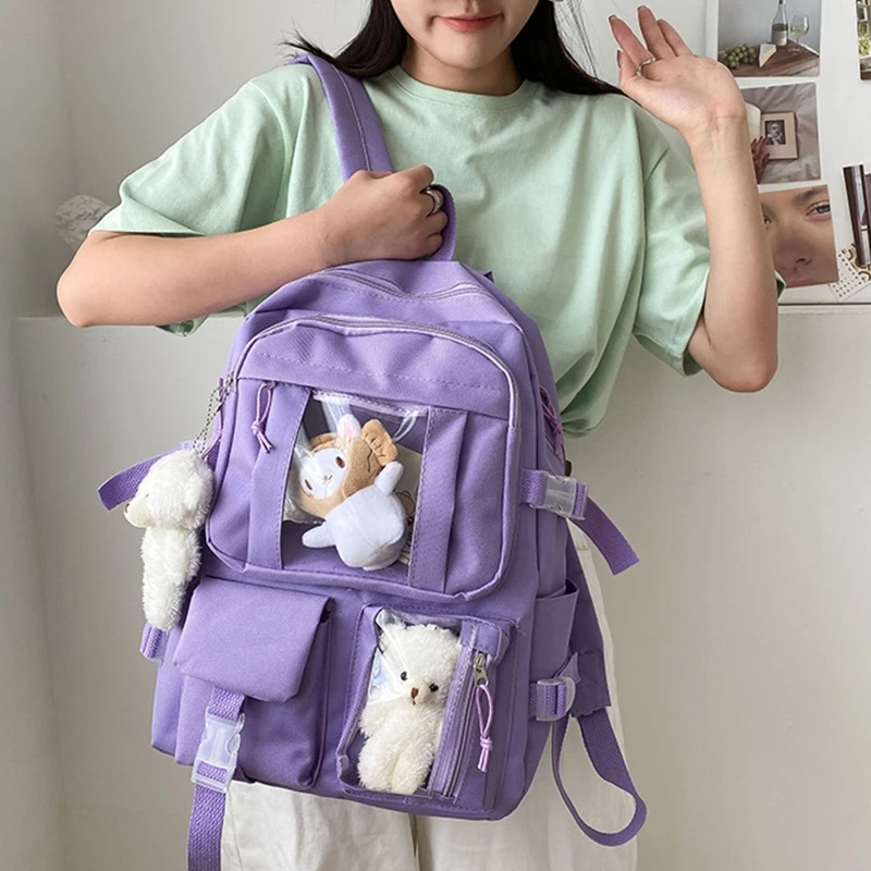 New School Backpack Cute Laptop Backpacks Student Bookbag Nylon Casual Travel Bags for Teen Girls Women Ladies