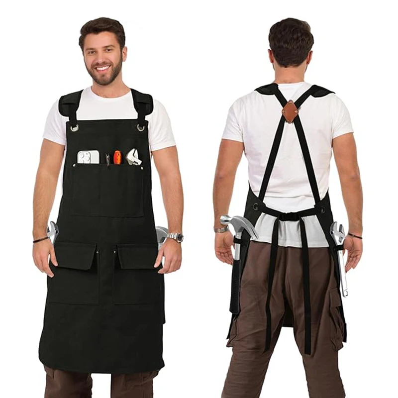 Nice Good Thickened Catering Apron Cotton Canvas Waterproof Cooking Aprons Shop Kitchen Home Gardening Work Clothes For Work