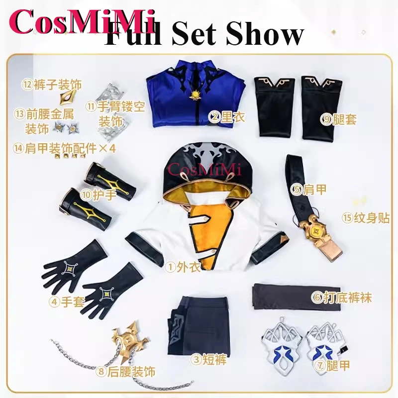 CosMiMi Spiel Genshin Impact Albedo Cosplay Kostüm Mode Hübsche Kampfuniform Männer Karneval Party Rollenspiel Kleidung S-XL