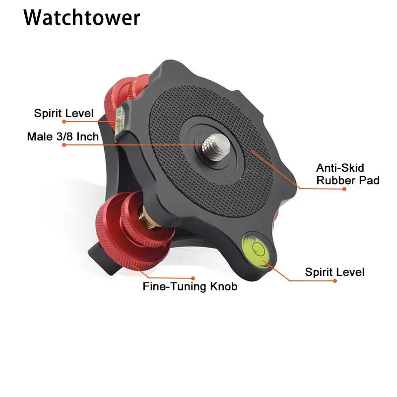 삼각대 빠른 레벨링 베이스, 퀵 릴리스 조정 패닝 어댑터 플레이트, 스피릿 버블 밸런스, DSLR 카메라 볼 헤드용