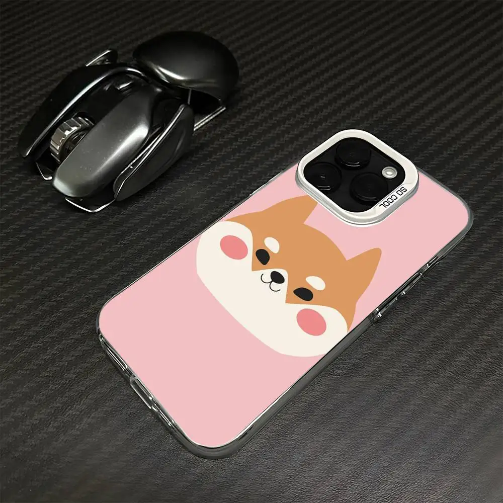 Leuke Shiba Inu telefoonhoesje voor iPhone17,16,15,14,13,12,11 Plus, Pro Max witte matte schokbestendige hoes