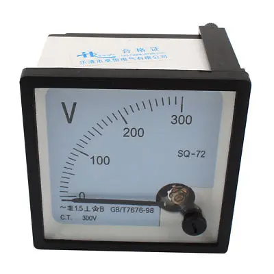 SQ-72 Class 1.5 AC 0-300V Voltage Analog Square Voltmeter Panel Volt Meter