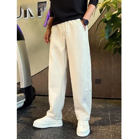 

Fall Winter Thi Straight Leg Casual Pants Men's Faion Brand Elastic Waist Long Trousers Versatile Comfortable Straight Cut