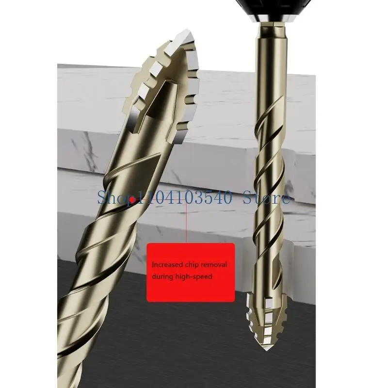 02dc Tile Glass Drill Bit High Four Barges Esscentric 4 Flutes Bit 6-12 mm.