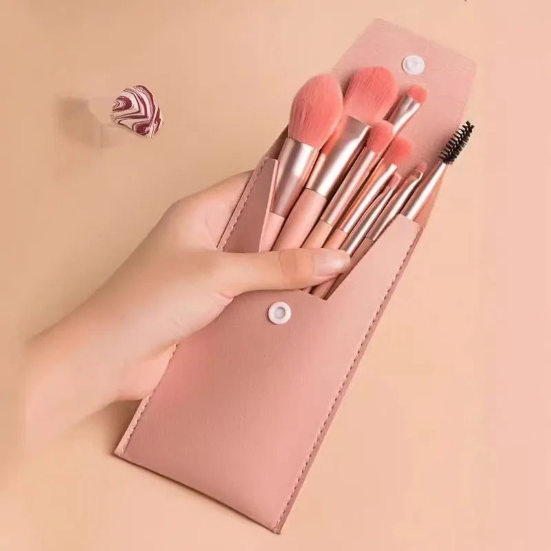 Makeup Brushes Kit Set Foundation Brush Sponge Eyelash Curler Set Choice of Colors + Metal Lash Separator