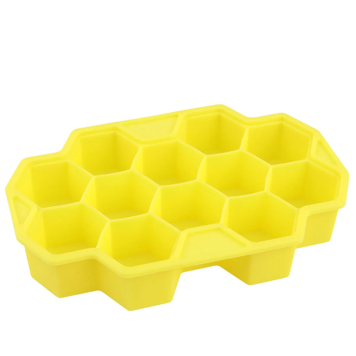 

2 Pcs Ice Trays for Freezer with Lid Mold Silicone Cube Honeycomb Yellow Homemade Boxes
