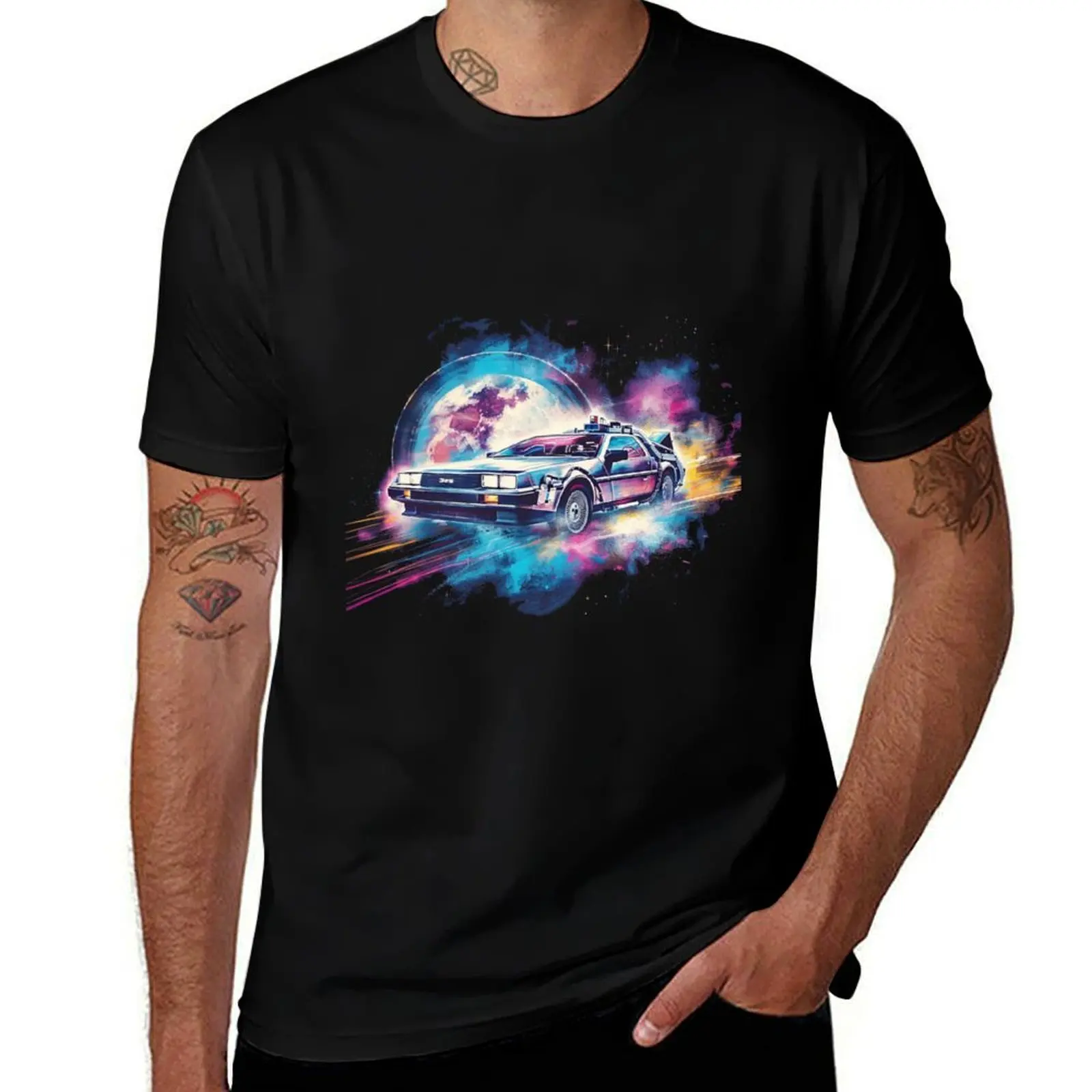 Delorean: The Time Machine T-Shirt quick-drying tops customs mens vintage t shirts