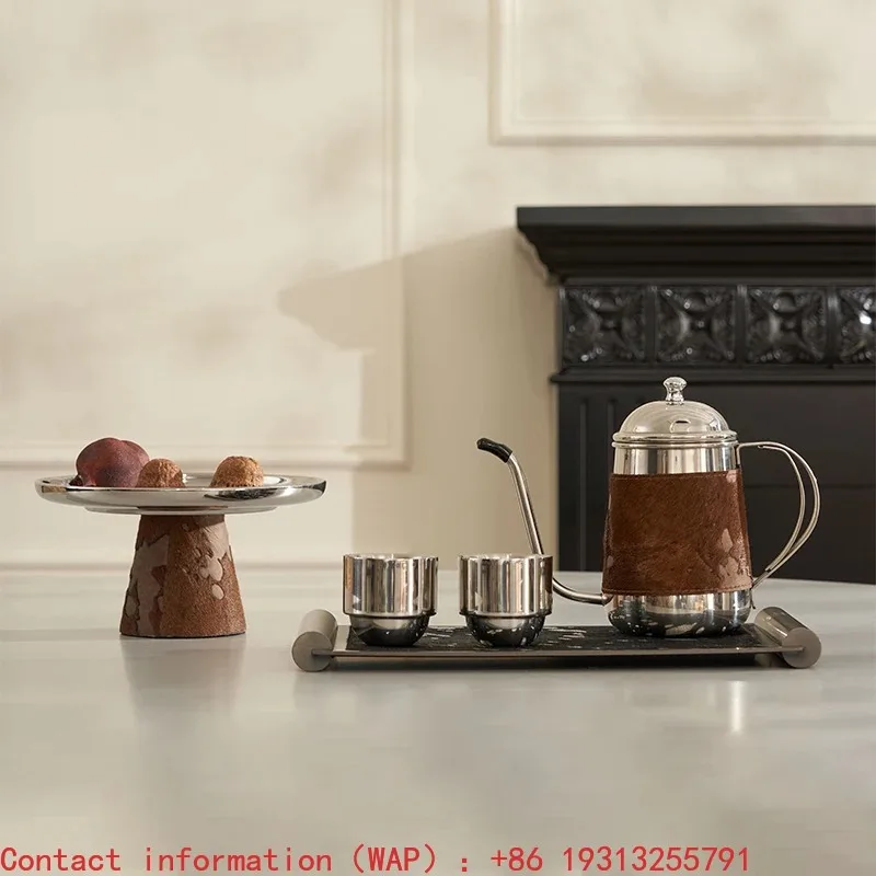 

Restaurant decoration horse hair set high-end long tray soft decoration combined with light soft decoration