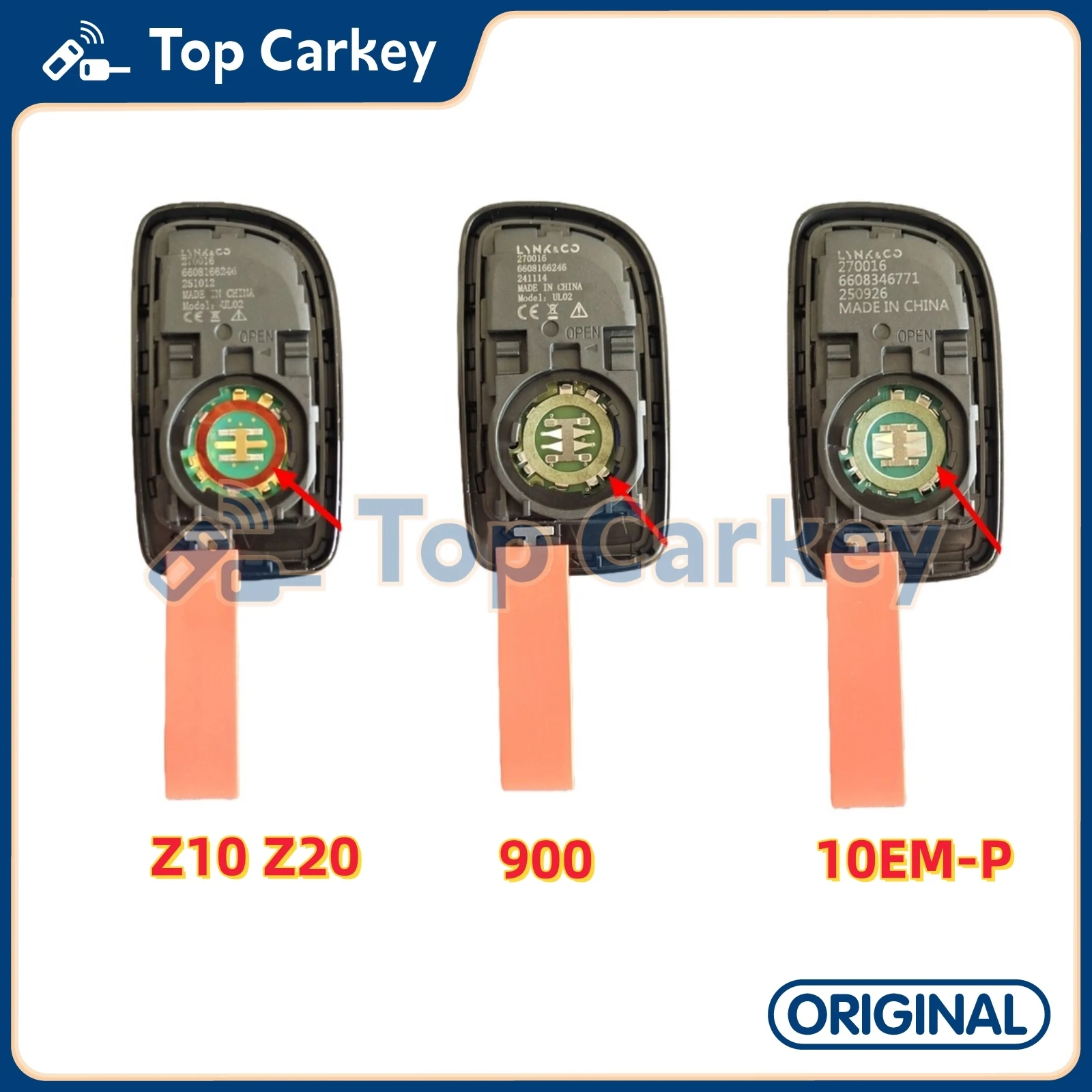 TopCarkey Original Smart Remote Key 4A Chip 433MHz Bluetooth Key for LYNK&CO Z10 Z20 02 Z02 LYNK&CO 900 10EMP