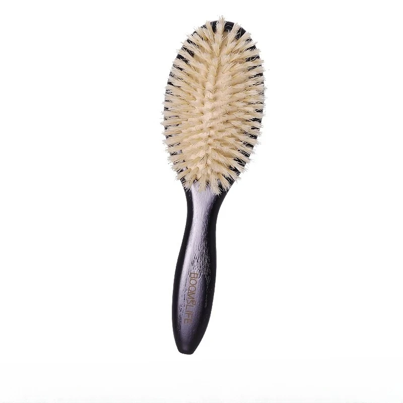 Personalized Hair Brush Black Color Anti Static Massage HairBrush Oak Wood Hair Comb For Long Short Hair Care