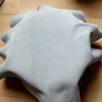 0.7mm Blue-Gray Cashmere. Top-Grain Leather. Genuine leather Fabric. DIY For The Lining By Hand. A Whole Sheepskin
