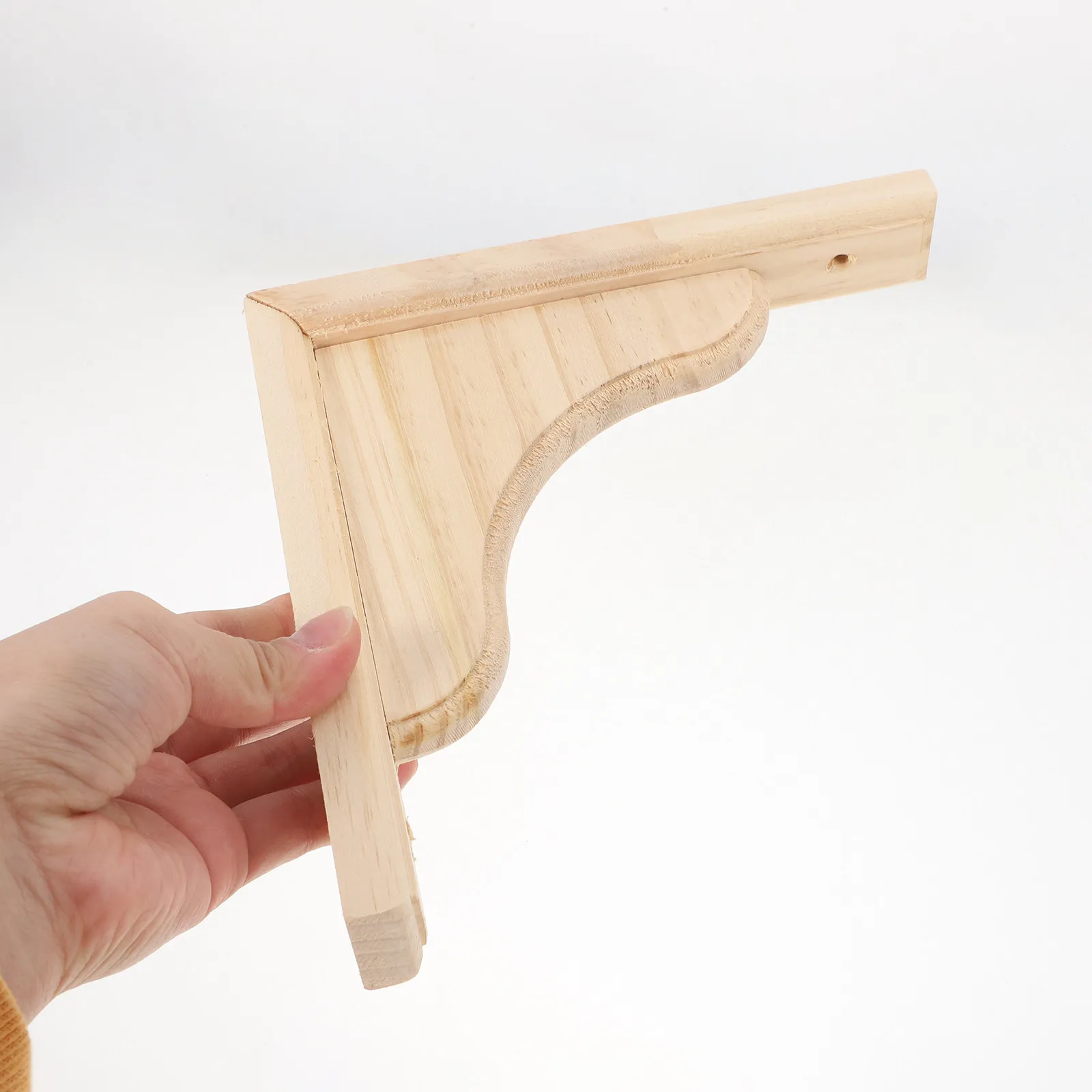 Wooden Triangular Shelf Support Bracket Solid Wood Corner Bracket Wall Mounted Decorative Rustic Shelf Racks for Shelves
