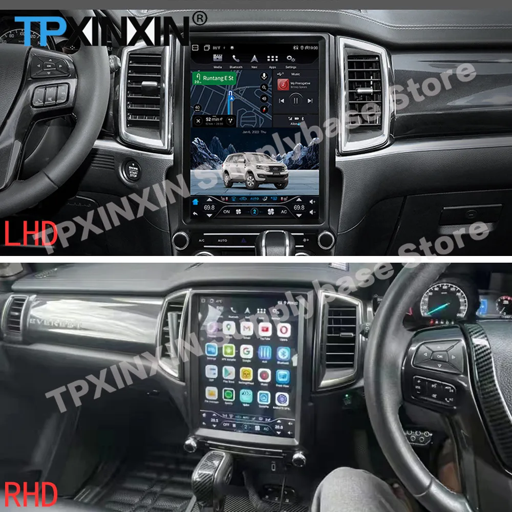 

RHD-LHD Tesla Style Screen Android Player Head Unit FOR Ford Ranger 2015 2016 2017 2018 2019 2020 2021 GPS радиоприемник Stereo