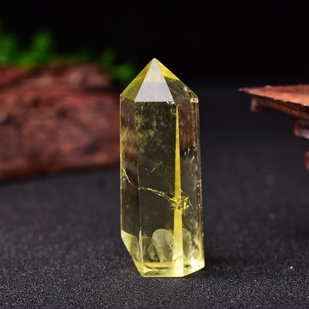 

6-7Cm Yellow Crystal Decor Pillar Natural Stone Desktop Ornament Home Office Tabletop Decor Craft Gift Mini Home Decoration