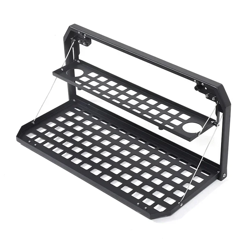 

For Land Rover Defender 110 90 2020-2025 Aluminum Alloy Tailgate Folding Table Stowing Tidying Organizer Tray Accessories Black
