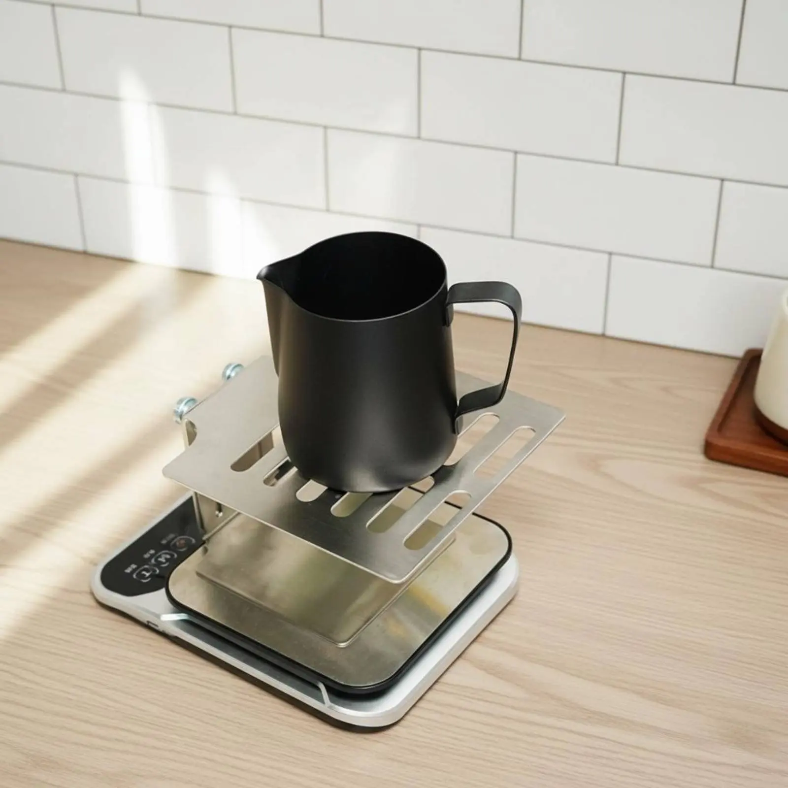 Adjustable Stainless Steel Scale Stand Space Saving Espresso Scale Stand Coffee Weighing Rack Non Slip Base Brewing Platform view 4