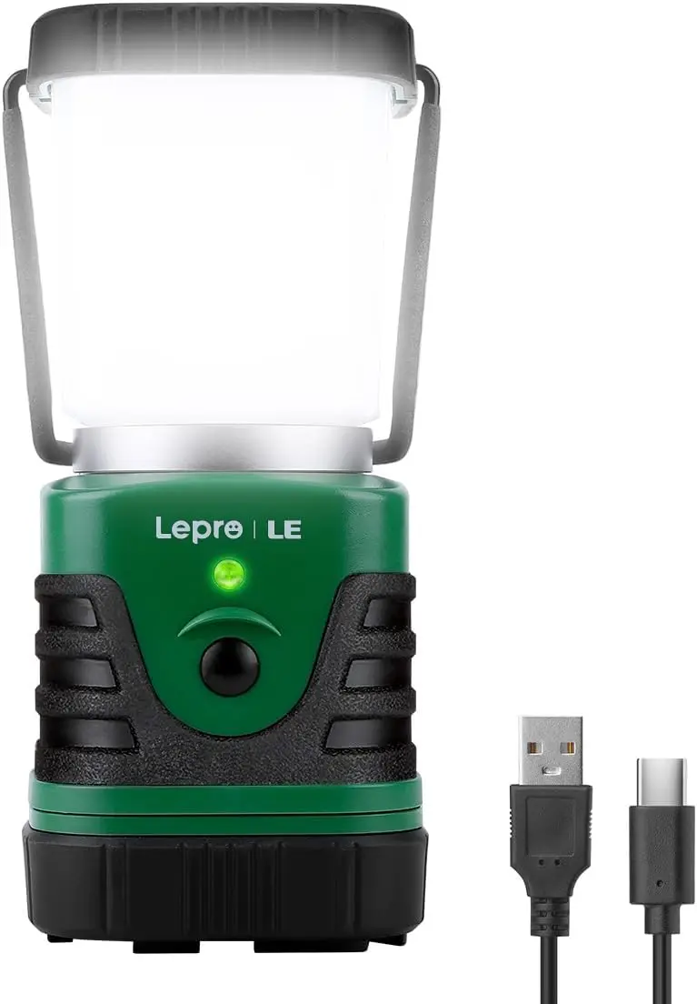 

Rechargeable 1000LM LED Camping Lantern with 4400mAh Power Bank, IP44 Waterproof, 4 Light Modes for Hiking and Emergency