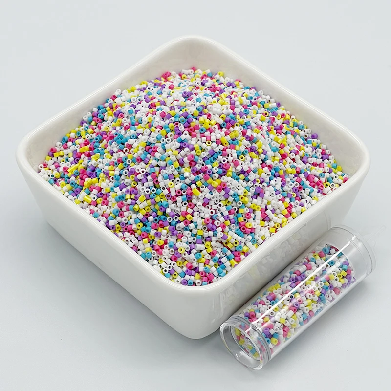 10g/Tube 1.6mm Japanese Opaque Color Glass Beads 11/0 Uniform Loose Spacer Seed Beads for Needlework Jewelry Making DIY Sewing