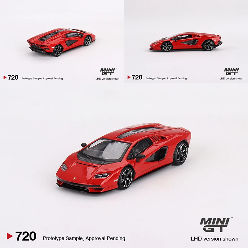 MINIGT 1/64 Lamborghini Countach LPI 800-4 Rosso Mars MGT00720-MJ Cars Alloy Diecast Metal Model Kids Xmas Gift Toys for Boys