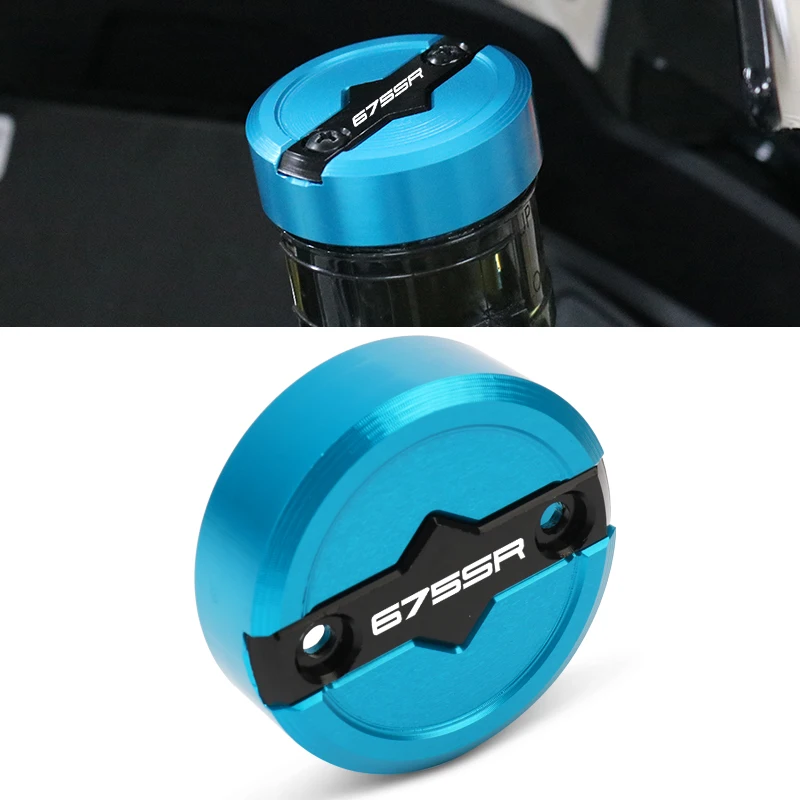 Motorcycle Accessories Front Brake Reservoir Fluid Tank Cover Oil Cup Cap For 675SR 675SR-R 675NK 675 SR NK SRR