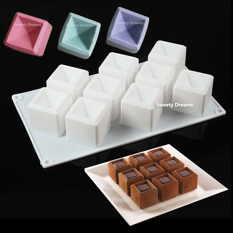 9 ثقوب سيليكون موس قالب الكعكة مكعب شكل مربع غير عصا الشوكولاته هلام الكعك قالب الآيس كريم أدوات تزيين الخبز #1