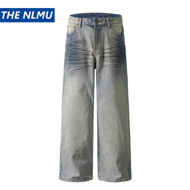 

Vintage Men's Baggy Jeans Streetwear Hip Hop Loose Straight Denim Pants Hi Street Luxury Designer Jeans Trousers Man