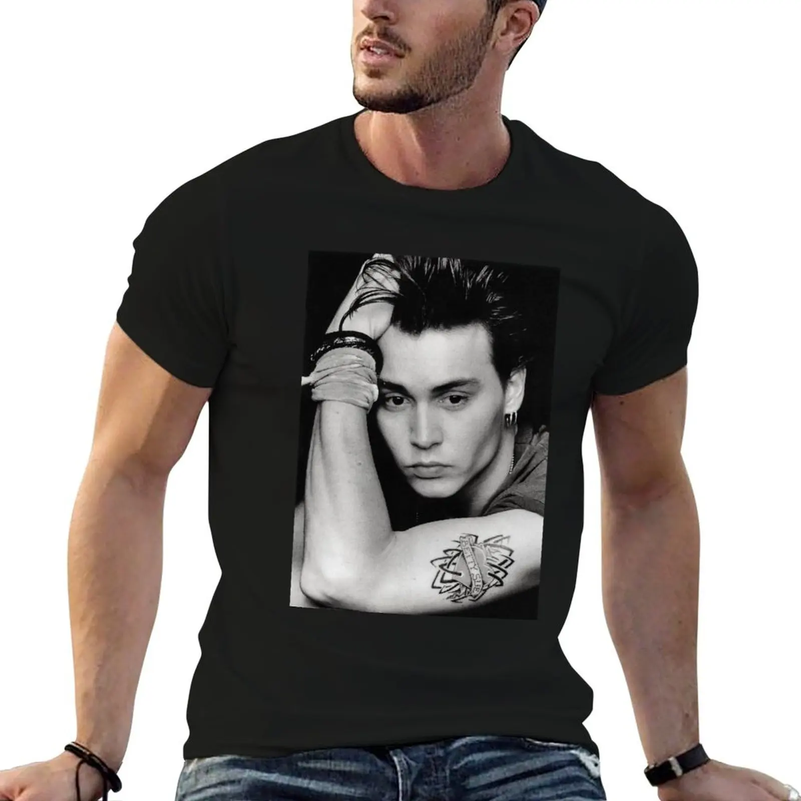 

Johnny Depp young T-Shirt t shirt personalised cotton t shirts man 100% T-Shirt
