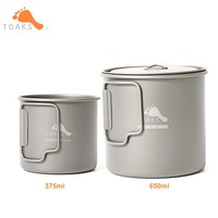 TOAKS Titanium 650ml Pot(Ultralight Version)  and 375ml Cup, Light Weight Camping Equipment
