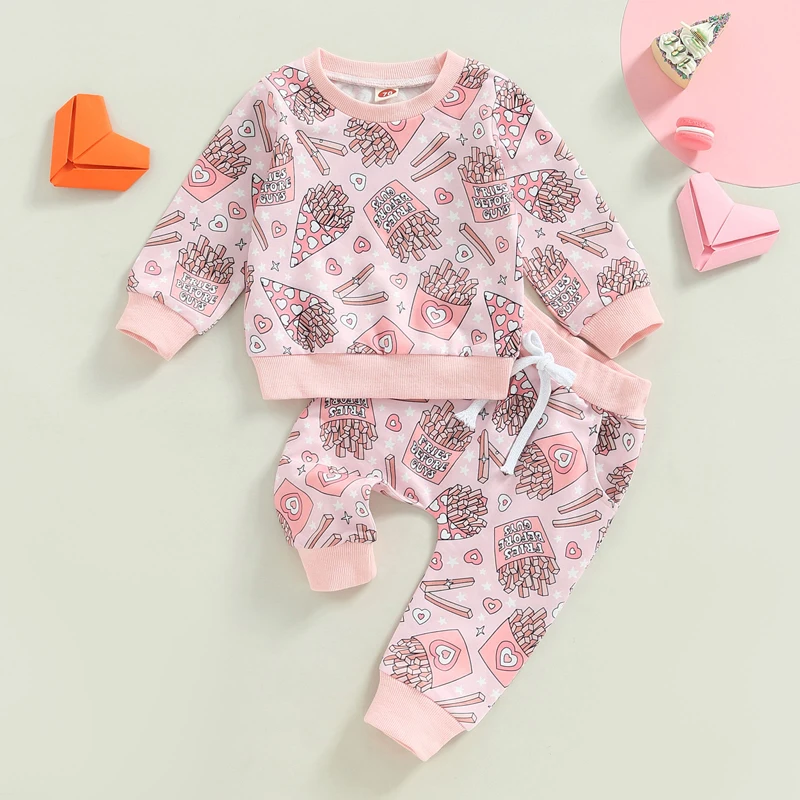 

Infant Girls Heart Print Ruffle Sleeve Top Elastic Waist Leggings Valentine s Day Outfit Set for Toddlers