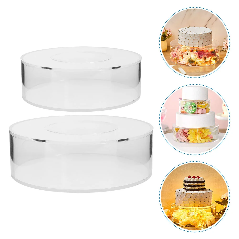 

2 Pcs Cake Stand Dessert Display Cupcake Stands Acrylic Fillable Buffet Table Piece Set