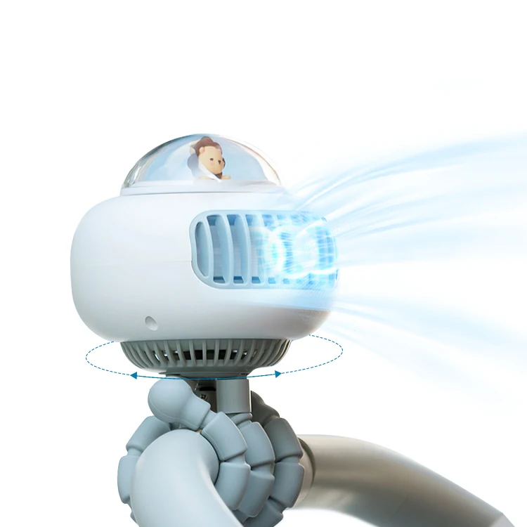 

Вентилятор для коляски Многофункциональный персональный портативный уличный вентилятор Перезаряжаемый через USB мини-вентилятор