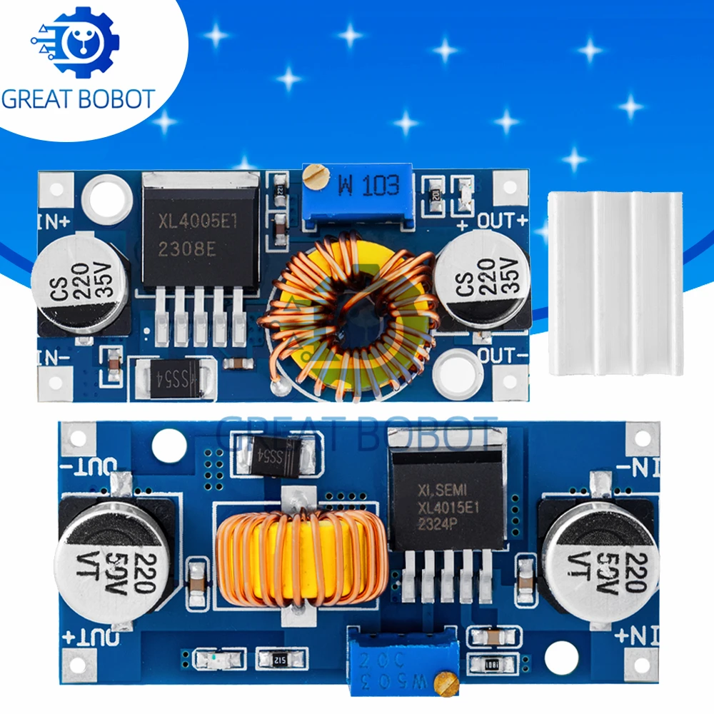 XL4005/XL4015 5A 75W DC-DC Buck Converter Module (BS): Adjustable 4-38V to 1.25-36V for LED & Battery Charging