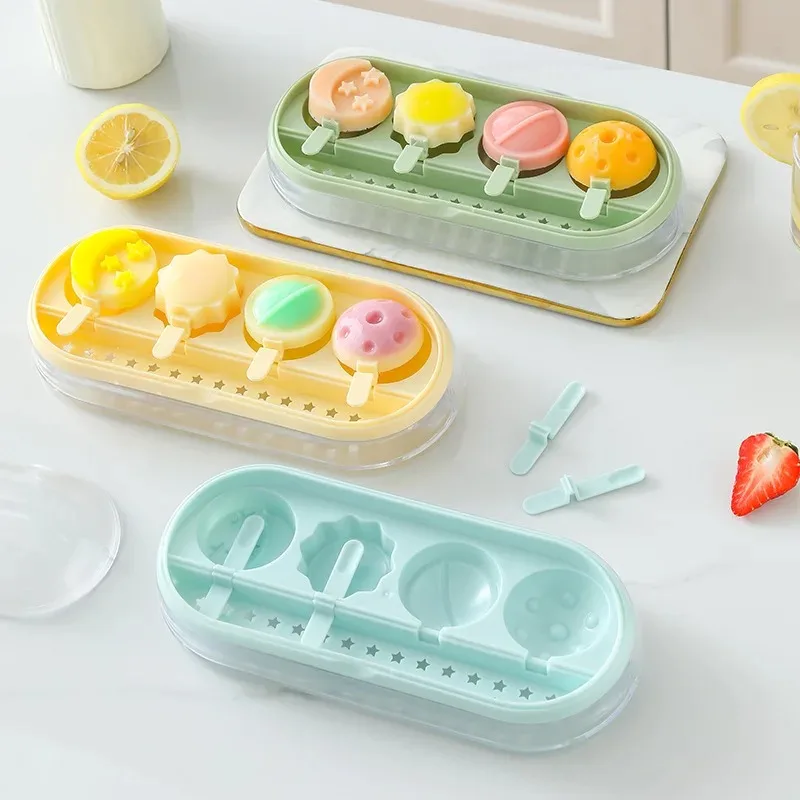 

Children's Creative Planet Ice Cream Mold Food grade Plastic Ice Box Home made Cartoon Ice Cream Tool Kitchen Tools