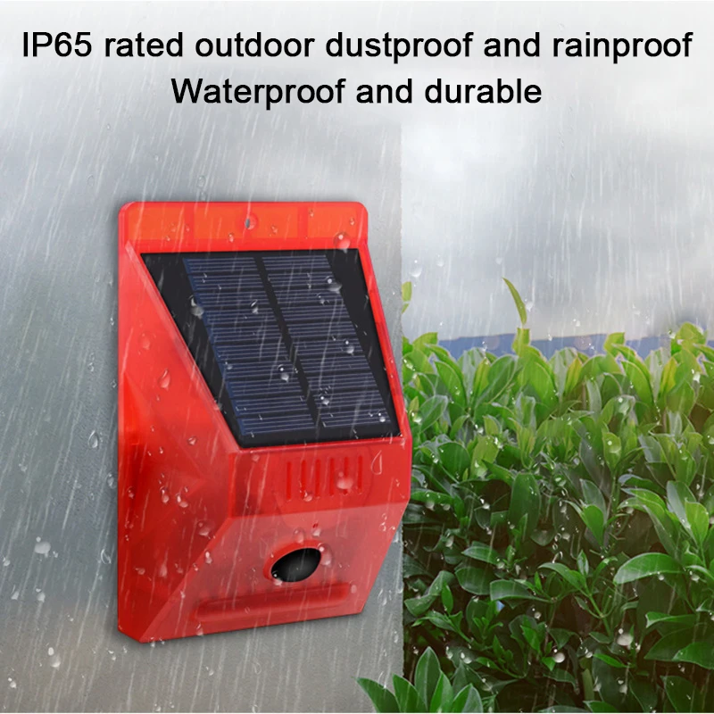 Solar Alarm Light Outdoor Waterproof Charge Motion Sensor Sound Control Drive Away Animals Warning Light Garden Yard Alarm Lamp