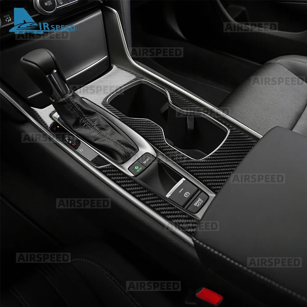 

Real Soft Carbon Fiber Trim Sticker LHD For Honda Accord 2018 2019 2020 2021 2022 Car Gear Shift Panel Interior Accessories
