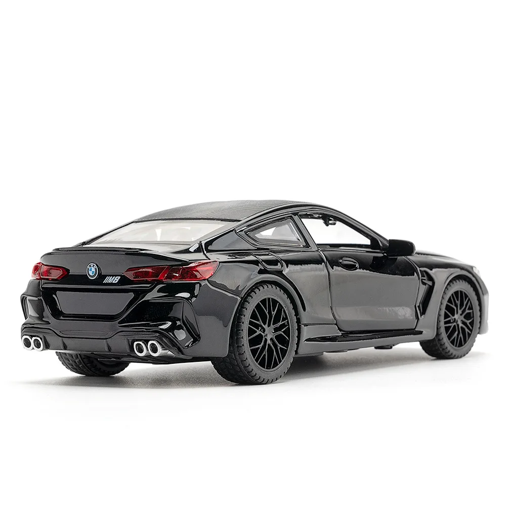 1:32 BMW M8 Alloy Car Model, Sound & Light, Spring-back Action, Kids\' Playroom Toy & Collector\'s Item