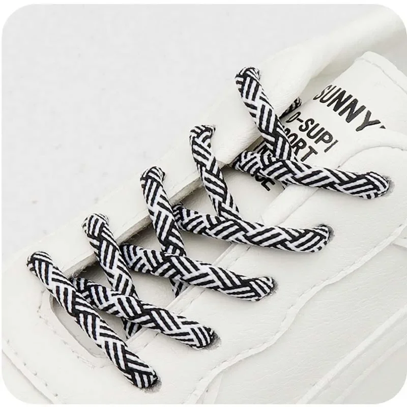 E-Type Polyester Shoelaces 4.5MM Lazy Lacets for Canvas Single Shoes Men Women Sneaker 2023 Fashion Ropes Shoe Cover Decorations