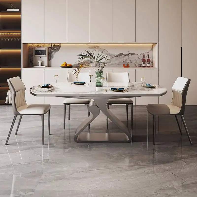 Italian Decorations Dining Tables Small Legs Base Nordic Modern Dining Tables Set Luxury Extending Mesas Comedor Furniture Home