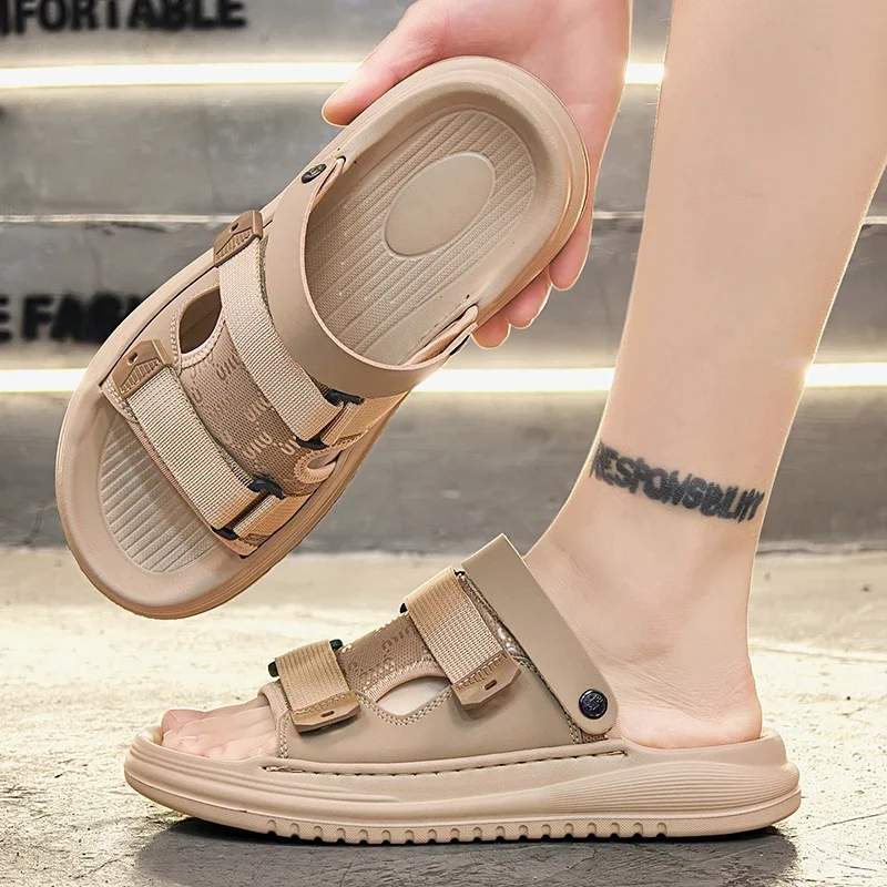 Summer Daily Men Flat Slippers Lightweight Portable Design Stable Grip Sole Casual Look for All Kinds of Daily Outfits