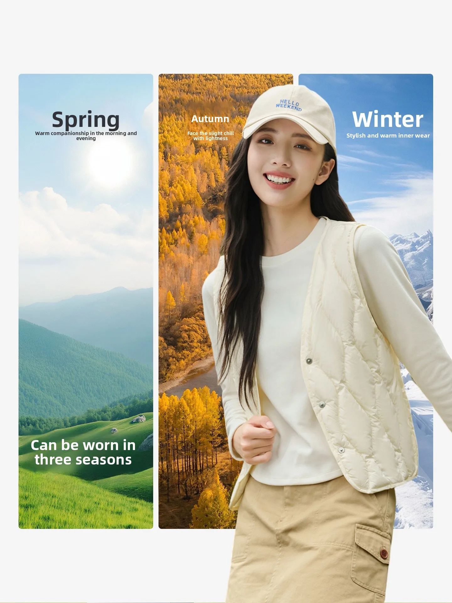Snow Flng Lightweight ort down Vest Women's V-Ne Inner  Jaet Outerwear Faionable Autumn Winter New Arrival