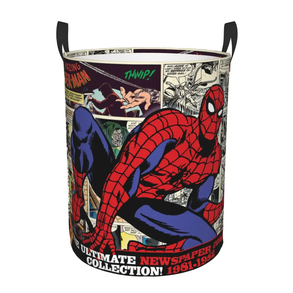 SpiderMan Merch Kid's Baskets Hamper Decorative The Amazing Spider-Man Storage Basket for Bedroom