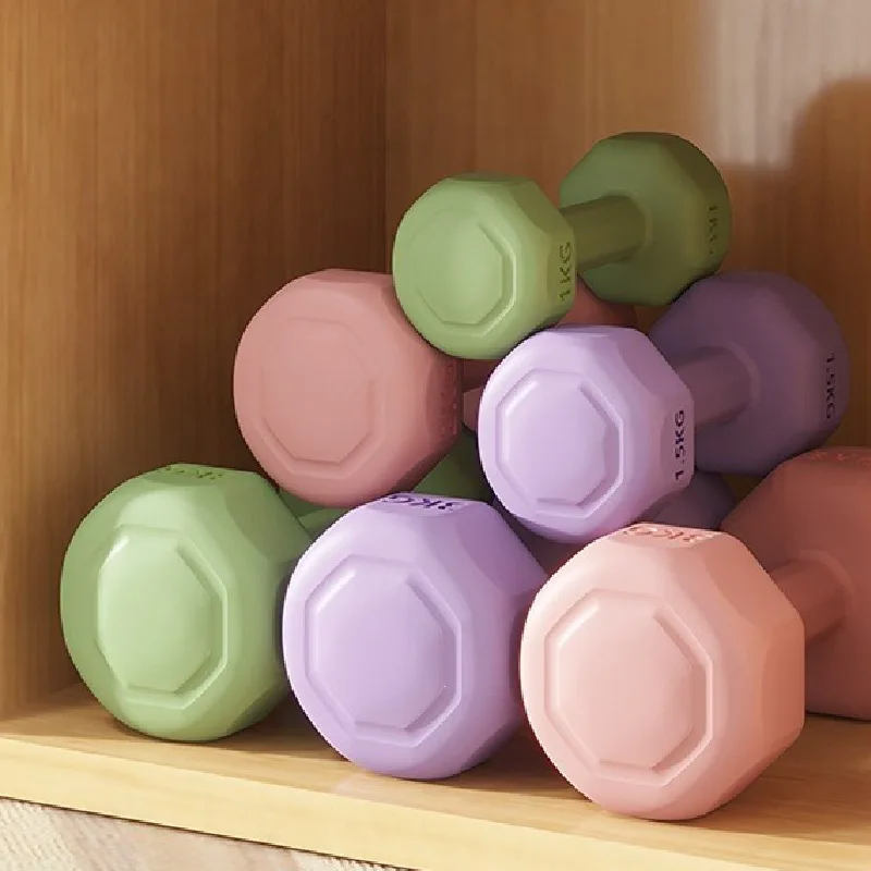 Non-Slip Hex Dumbbell Set, Matte Coated Cast Iron Hand Weights For Home Gym Yoga Pilates Strength Training, Adults Women Men