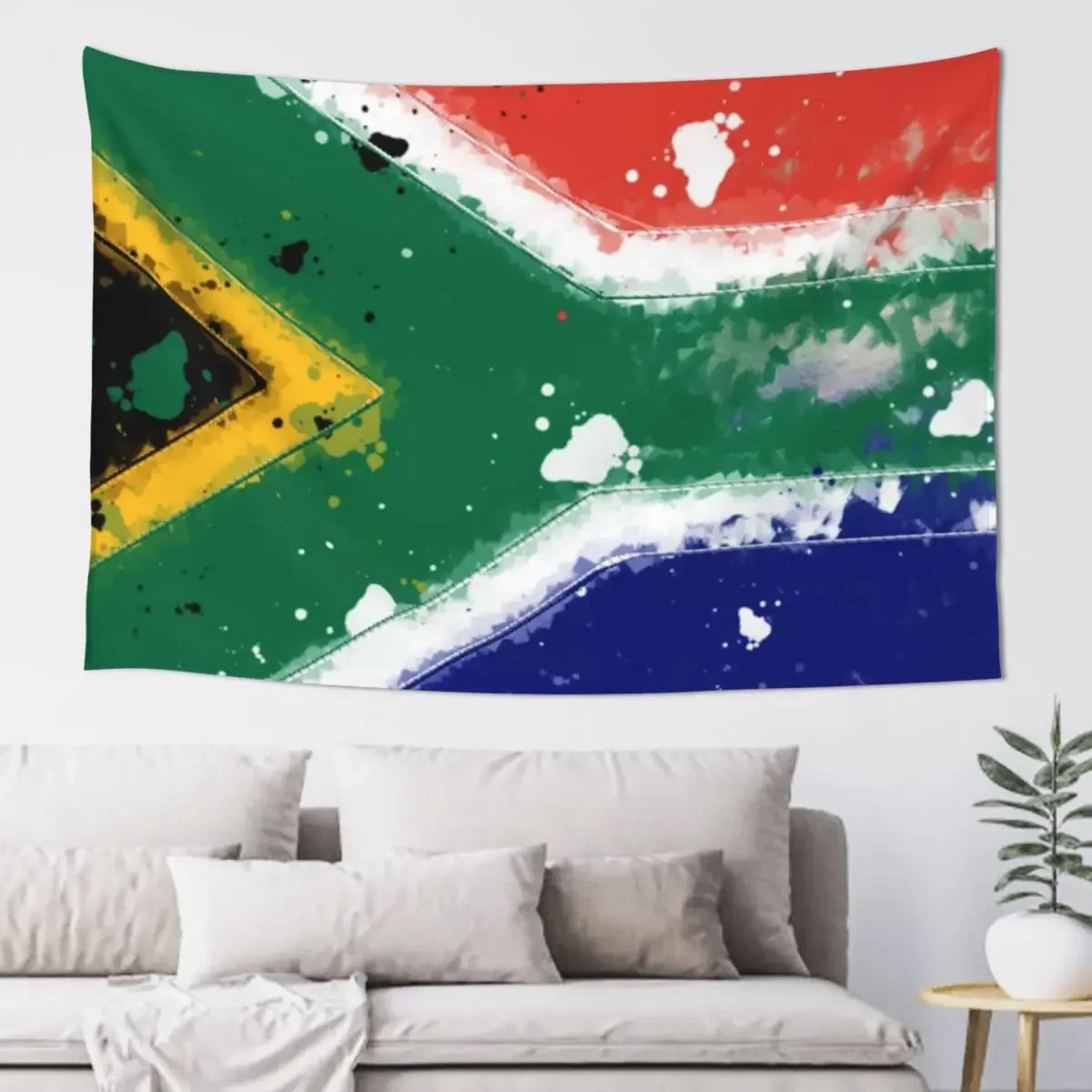 South Africa Grunge Flag Tapestry Bathroom Decor Wall Mural Art Mural Tapestry