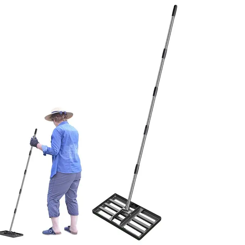 

Dirt Leveling Rake Heavy Duty Landscape Rake Wear-resistant Rustproof Sand Crusher For Golf Field Soil Ground Management