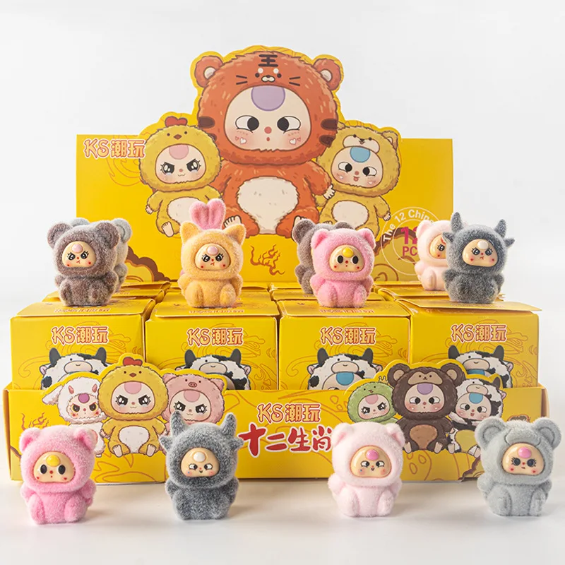 MINISO Floccaggio Scatola Cieca Punto Giocattoli di Moda Scatola Cieca Mini Anime Figure Ornamenti Bambole Fan Bambini Regalo Di Compleanno Di Natale