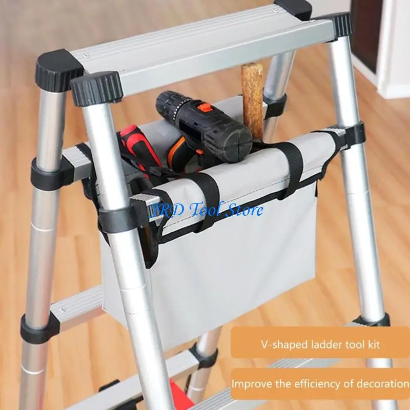 A2UD Large Capacity Tool Pouches For Folding Ladders Featurings Adjustable Shoulder Strap AntiSlip Base Durability Fabric