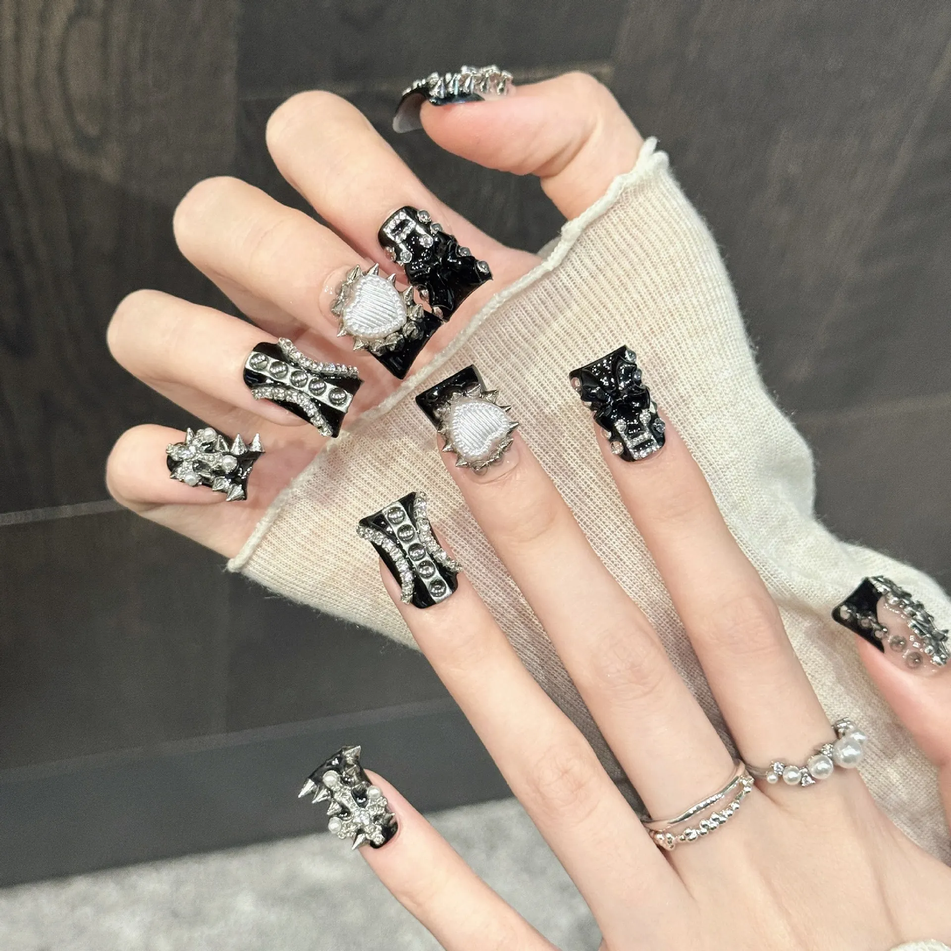 10PCS Uñas postizas hechas a m - Nail Art Y2K reseña y precio
