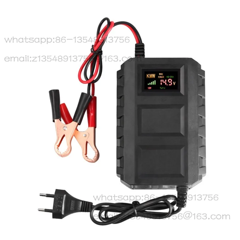 Smart lead-acid battery charger 12V20A is suitable for dry battery, motorcycle battery, water battery charging