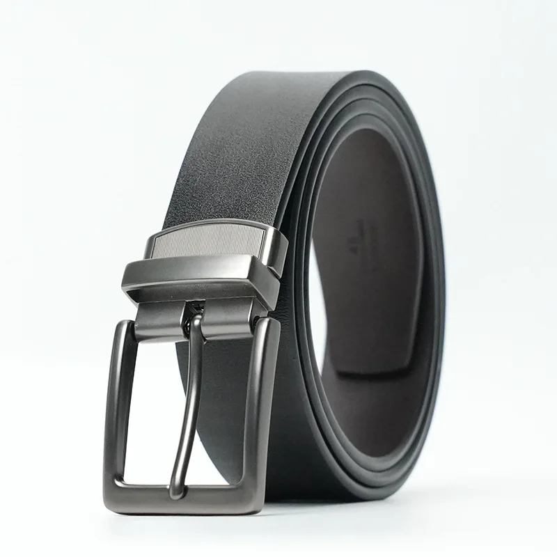 

Luxury high-end leather belt for men Rotating needle buckle student belt Faux leather men belt form Mainland China