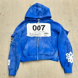 Y2K Zip Up Hoodie Männer Frauen Harajuku Hip Hop Neue Mode Patch Stickerei Übergroßen Hoodie Lose Beiläufige Hoodie Jacke Streetwear